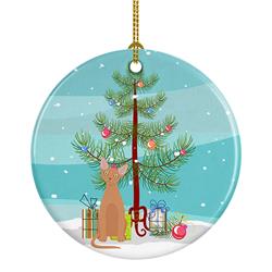 2.8 x 2.8 in. Unisex Devon Rex No.1 Cat Merry Christmas Ceramic Ornament