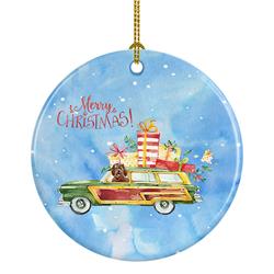 2.8 x 2.8 in. Unisex Merry Christmas Labradoodle Ceramic Ornament