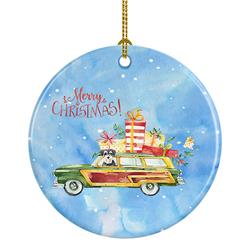 2.8 x 2.8 in. Unisex Merry Christmas Schnauzer Ceramic Ornament