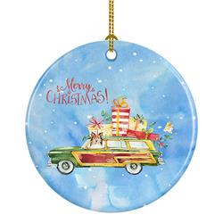 2.8 x 2.8 in. Unisex Merry Christmas Sheltie Ceramic Ornament