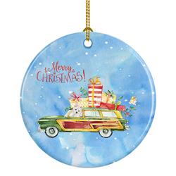 2.8 x 2.8 in. Unisex Merry Christmas Westie Ceramic Ornament