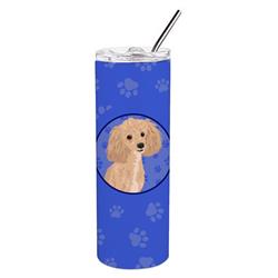Picture of Carolines Treasures WDK1163TBL20 8.25 x 3 in. Unisex Poodle Toy Apricot No.1 Stainless Steel 20 oz Skinny Tumbler, Blue