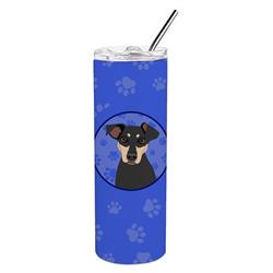 Picture of Carolines Treasures WDK1180TBL20 8.25 x 3 in. Unisex Rottweiler Black & Tan No.3 Stainless Steel 20 oz Skinny Tumbler, Blue