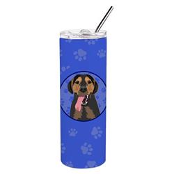 Picture of Carolines Treasures WDK1181TBL20 8.25 x 3 in. Unisex Rottweiler Black & Tan No.4 Stainless Steel 20 oz Skinny Tumbler, Blue