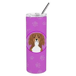 Picture of Carolines Treasures WDK1343TBL20 8.25 x 3 in. Unisex Cavalier King Charles Spaniel Ruby Stainless Steel 20 oz Skinny Tumbler, Pink