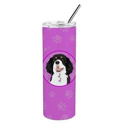 Picture of Carolines Treasures WDK1345TBL20 8.25 x 3 in. Unisex Cavalier King Charles Spaniel Tricolor No.2 Stainless Steel 20 oz Skinny Tumbler, Pink