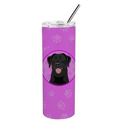 Picture of Carolines Treasures WDK1346TBL20 8.25 x 3 in. Unisex Labrador Retriever Black No.1 Stainless Steel 20 oz Skinny Tumbler, Pink