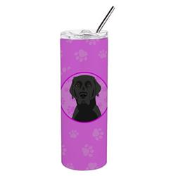Picture of Carolines Treasures WDK1347TBL20 8.25 x 3 in. Unisex Labrador Retriever Black No.2 Stainless Steel 20 oz Skinny Tumbler, Pink