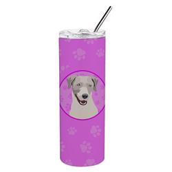 Picture of Carolines Treasures WDK1352TBL20 8.25 x 3 in. Unisex Labrador Retriever Gray Stainless Steel 20 oz Skinny Tumbler, Pink