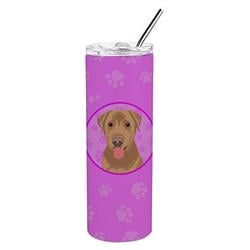 Picture of Carolines Treasures WDK1353TBL20 8.25 x 3 in. Unisex Labrador Retriever Red Stainless Steel 20 oz Skinny Tumbler, Pink