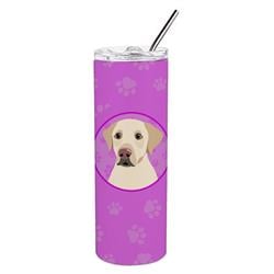 8.25 x 3 in. Unisex Labrador Retriever Yellow No.3 Stainless Steel 20 oz Skinny Tumbler, Pink -  CoolCookware, CO2905024