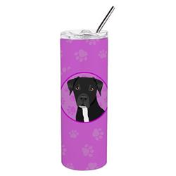 Picture of Carolines Treasures WDK1362TBL20 8.25 x 3 in. Unisex Pit Bull Black No.1 Stainless Steel 20 oz Skinny Tumbler, Pink