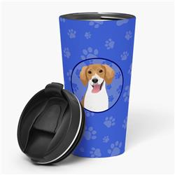 Picture of Carolines Treasures WDK1014TBL215 7.25 x 3.5 in. Unisex Beagle Red & White Red Ticked No.2 Stainless Steel 16 oz Tumbler&#44; Blue