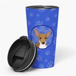 Picture of Carolines Treasures WDK1026TBL215 7.25 x 3.5 in. Unisex Chihuahua Chocolate & White No.1 Stainless Steel 16 oz Tumbler&#44; Blue