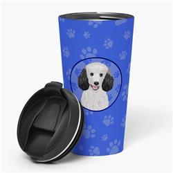 Picture of Carolines Treasures WDK1161TBL215 7.25 x 3.5 in. Unisex Poodle Standard Silver Stainless Steel 16 oz Tumbler, Blue