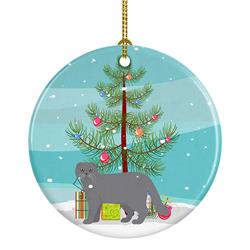 2.8 x 2.8 in. Unisex Scottish Fold No.1 Cat Merry Christmas Ceramic Ornament