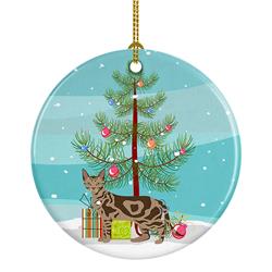 2.8 x 2.8 in. Unisex Sokoke Cat Merry Christmas Ceramic Ornament