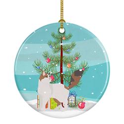 2.8 x 2.8 in. Unisex Turkish Van Cat Merry Christmas Ceramic Ornament