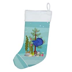 18 x 13.5 in. Unisex Delta Tail Betta Fish Merry Christmas Christmas Stocking
