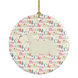 2.8 x 2.8 in. Unisex Sealyham Terrier Merry Christmas Ceramic Ornament, Multi Color