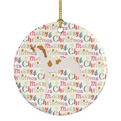 2.8 x 2.8 in. Unisex Ariege Pointer Merry Christmas Ceramic Ornament, Multi Color