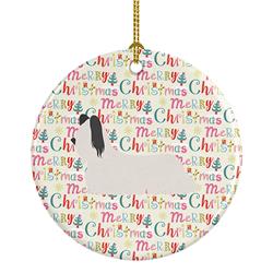 2.8 x 2.8 in. Unisex Skye Terrier Merry Christmas Ceramic Ornament, Multi Color