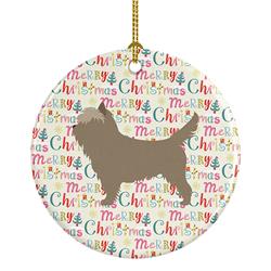 2.8 x 2.8 in. Unisex Cairn Terrier Merry Christmas Ceramic Ornament, Multi Color
