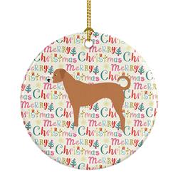 2.8 x 2.8 in. Unisex Australian Pinscher Merry Christmas Ceramic Ornament, Multi Color