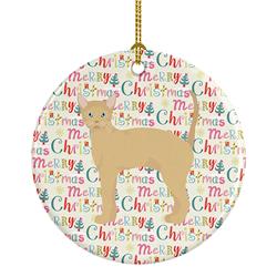 2.8 x 2.8 in. Unisex German Rex No.2 Cat Christmas Ceramic Ornament