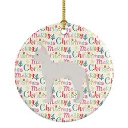 2.8 x 2.8 in. Unisex German Rex No.3 Cat Christmas Ceramic Ornament