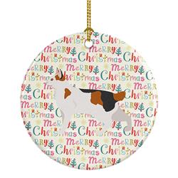 2.8 x 2.8 in. Unisex Korean Bobtail Cat Christmas Ceramic Ornament