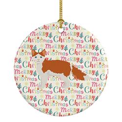 2.8 x 2.8 in. Unisex La Perm No.2 Cat Christmas Ceramic Ornament