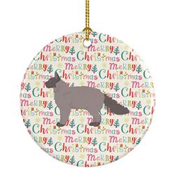 2.8 x 2.8 in. Unisex La Perm No.3 Cat Christmas Ceramic Ornament