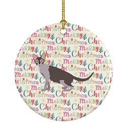 2.8 x 2.8 in. Unisex Lykoi No.2 Cat Christmas Ceramic Ornament