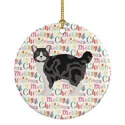2.8 x 2.8 in. Unisex Manx No.1 Cat Christmas Ceramic Ornament