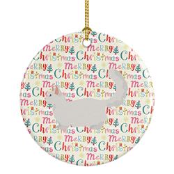 2.8 x 2.8 in. Unisex Munchkin No.2 Cat Christmas Ceramic Ornament