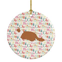 2.8 x 2.8 in. Unisex Norwegian Forest No.2 Cat Christmas Ceramic Ornament