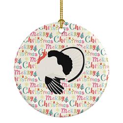 2.8 x 2.8 in. Unisex Royal Palm Turkey Christmas Ceramic Ornament