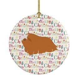 2.8 x 2.8 in. Unisex Peruvian Guinea Pig Christmas Ceramic Ornament
