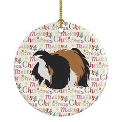 2.8 x 2.8 in. Unisex Sheba Guinea Pig Christmas Ceramic Ornament