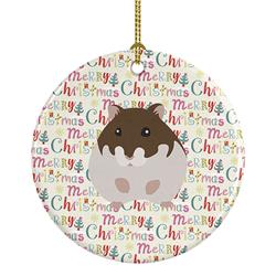 2.8 x 2.8 in. Unisex Dzungarian Hamster Christmas Ceramic Ornament