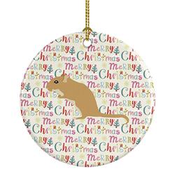 2.8 x 2.8 in. Unisex Gerbil Mouse Christmas Ceramic Ornament