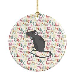 2.8 x 2.8 in. Unisex Satin Mouse Christmas Ceramic Ornament