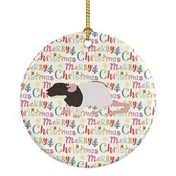 2.8 x 2.8 in. Unisex Dumbo Rat Christmas Ceramic Ornament