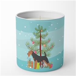 3.75 x 3.25 in. Unisex Airedale Terrier Merry Christmas Tree 10 oz Decorative Soy Candle
