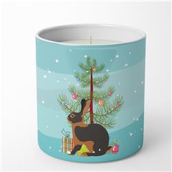 BB9330CDL 3.75 x 3.25 in. Unisex Tan Rabbit Christmas 10 oz Decorative Soy Candle, Teal