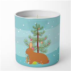 3.75 x 3.25 in. Unisex Rex Rabbit Christmas 10 oz Decorative Soy Candle, Teal