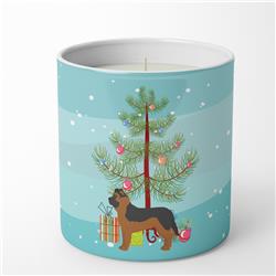 3.75 x 3.25 in. Unisex Black German Shepherd Mastiff Mix Christmas Tree 10 oz Decorative Soy Candle