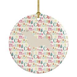 2.8 x 2.8 in. Unisex Anatolian Shepherd Merry Christmas Ceramic Ornament, Multi Color