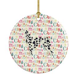2.8 x 2.8 in. Unisex Dalmatian Merry Christmas Ceramic Ornament, Multi Color
